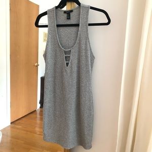 Ribbed grey bodycon dress